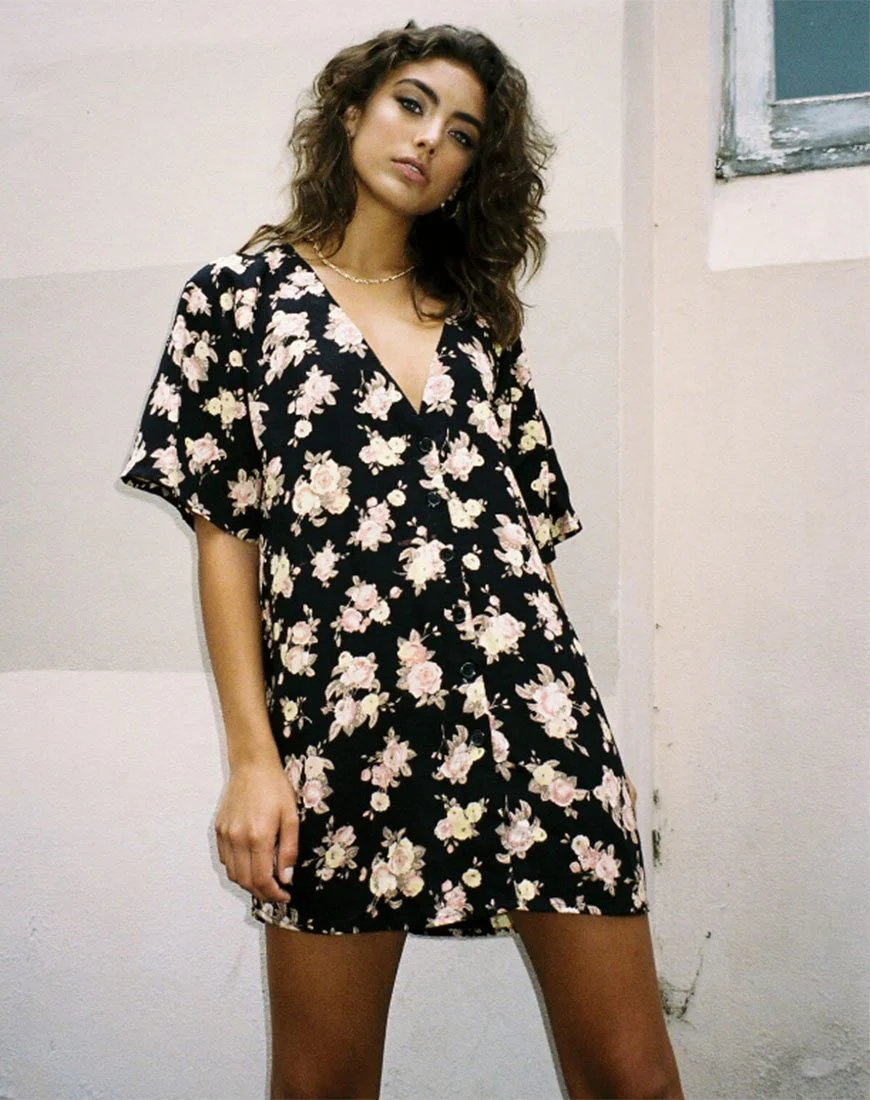 Mirach Kleid in Antique Rose Schwarz