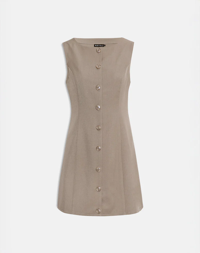 Mirina Minikleid in Tailoring Taupe - Image 3