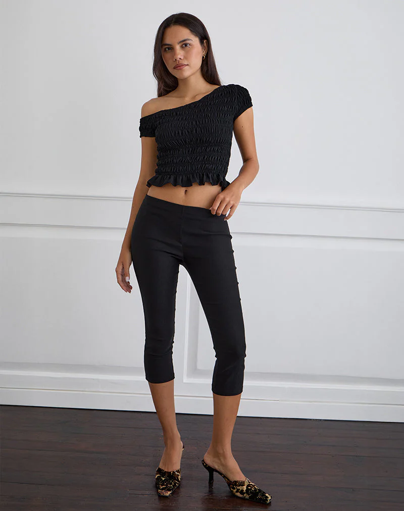 Mirita Gerafftes Top in Schwarz - Image 2