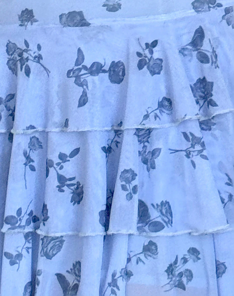 Mirtilo Minikleid aus geblümtem Mesh in Dunkelblau - Image 6