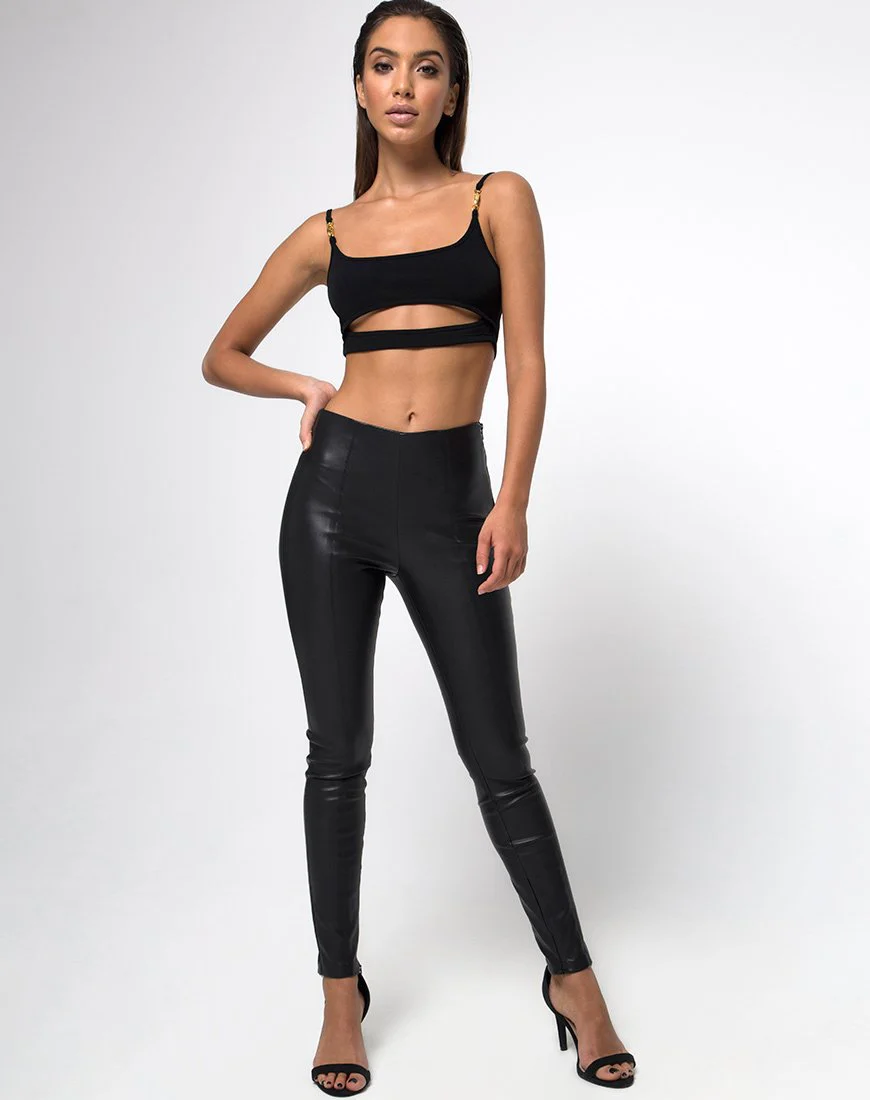 Mish Cutout Crop Top in Schwarz Spange Gold - Image 3