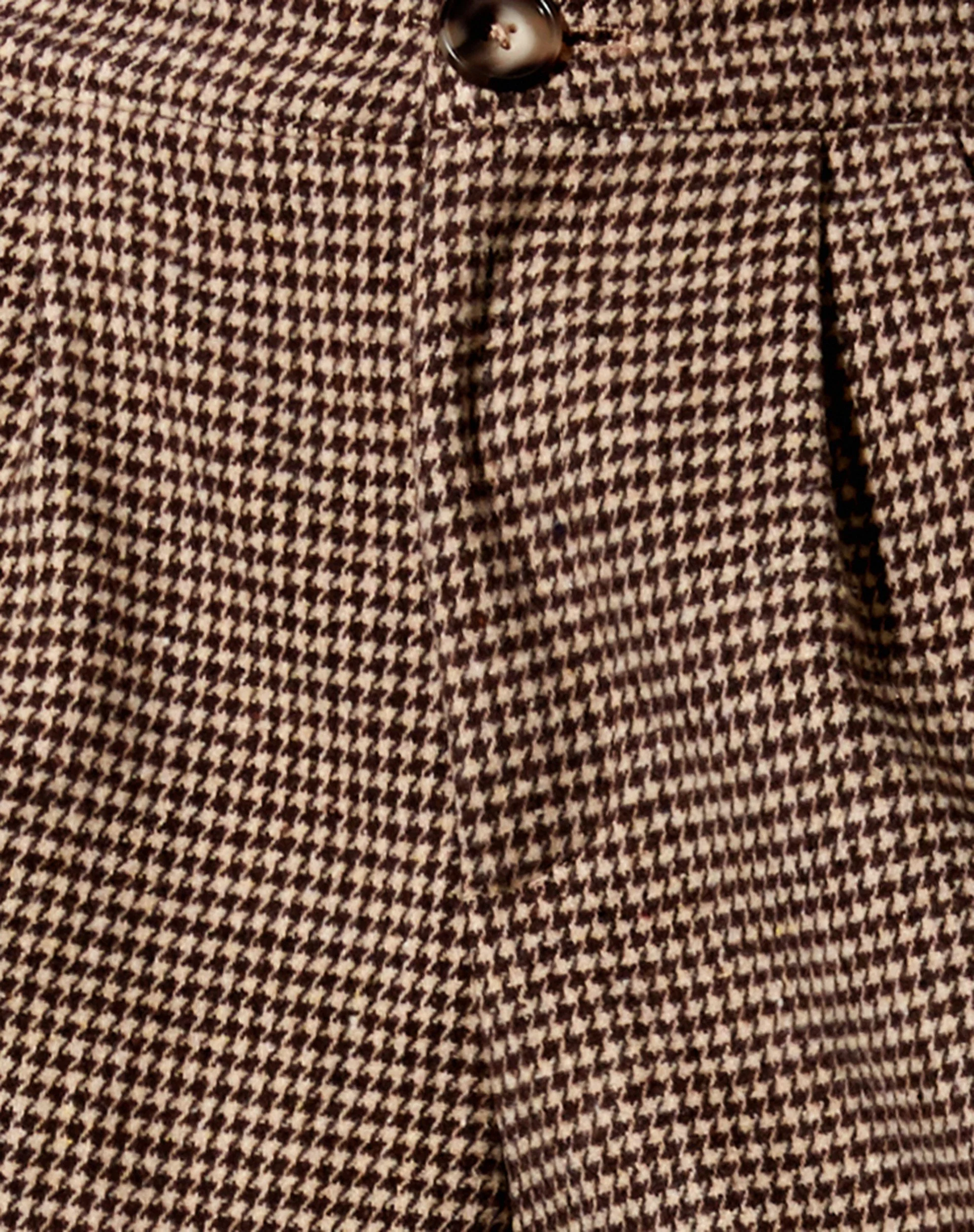 Misha Hose mit weitem Bein aus Houndstooth Braun - Image 6