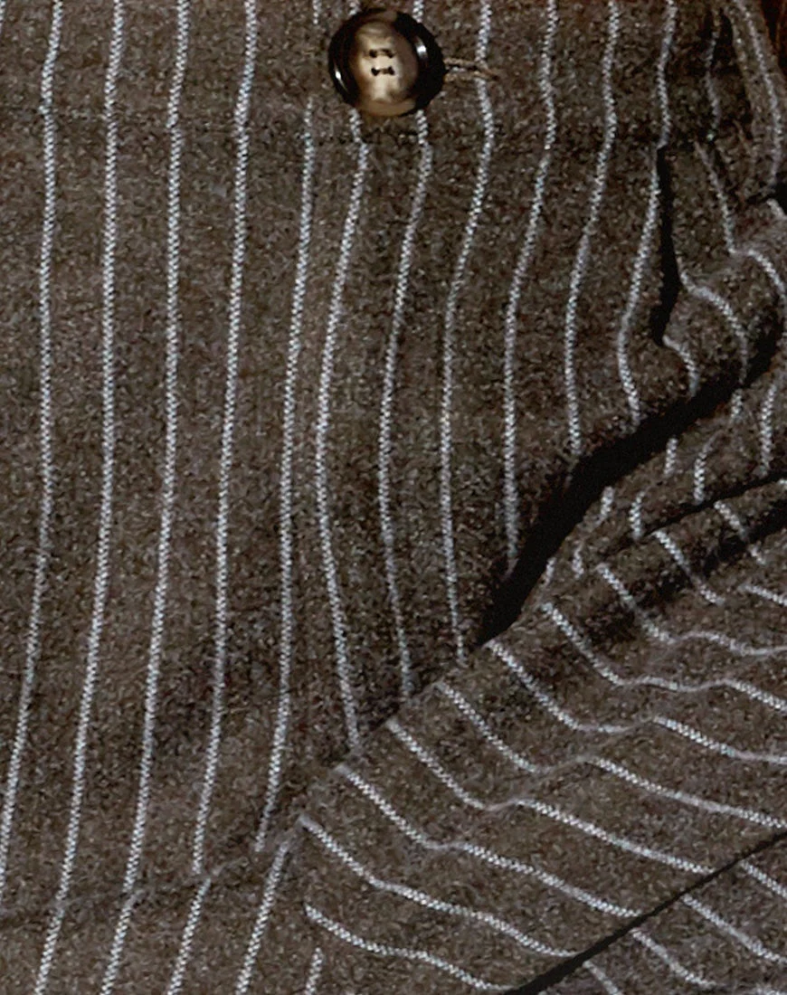 Misha Hose mit weitem Bein in Nadelstreifen anthrazit - Image 7