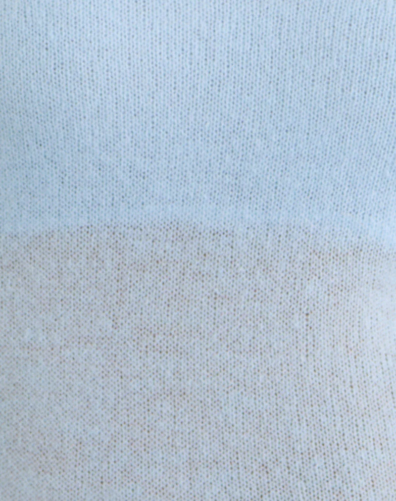 Misora Long Sleeve Top in Sheer Knit Blue - Image 6