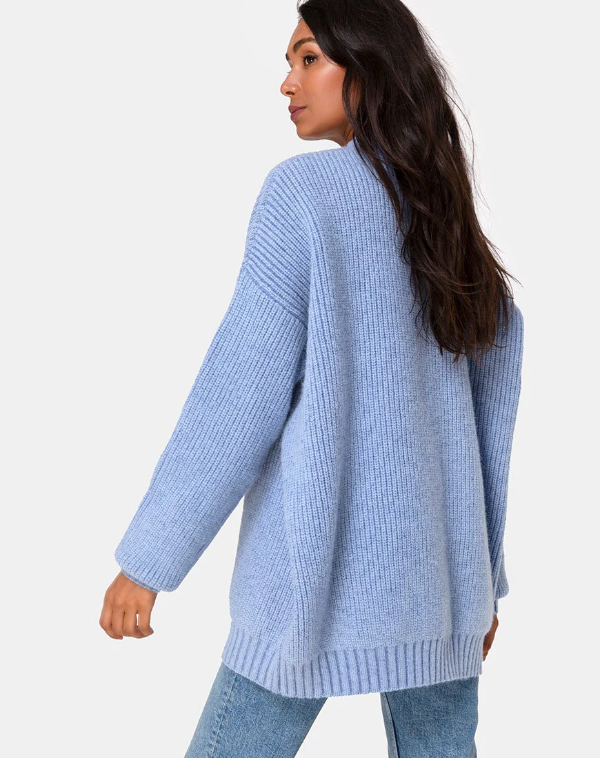 Mody-Pullover aus blauer Rippe - Image 2