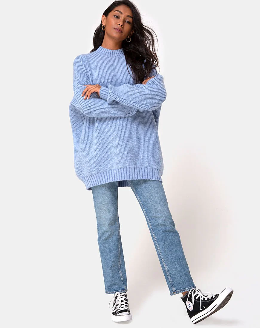 Mody-Pullover aus blauer Rippe - Image 3