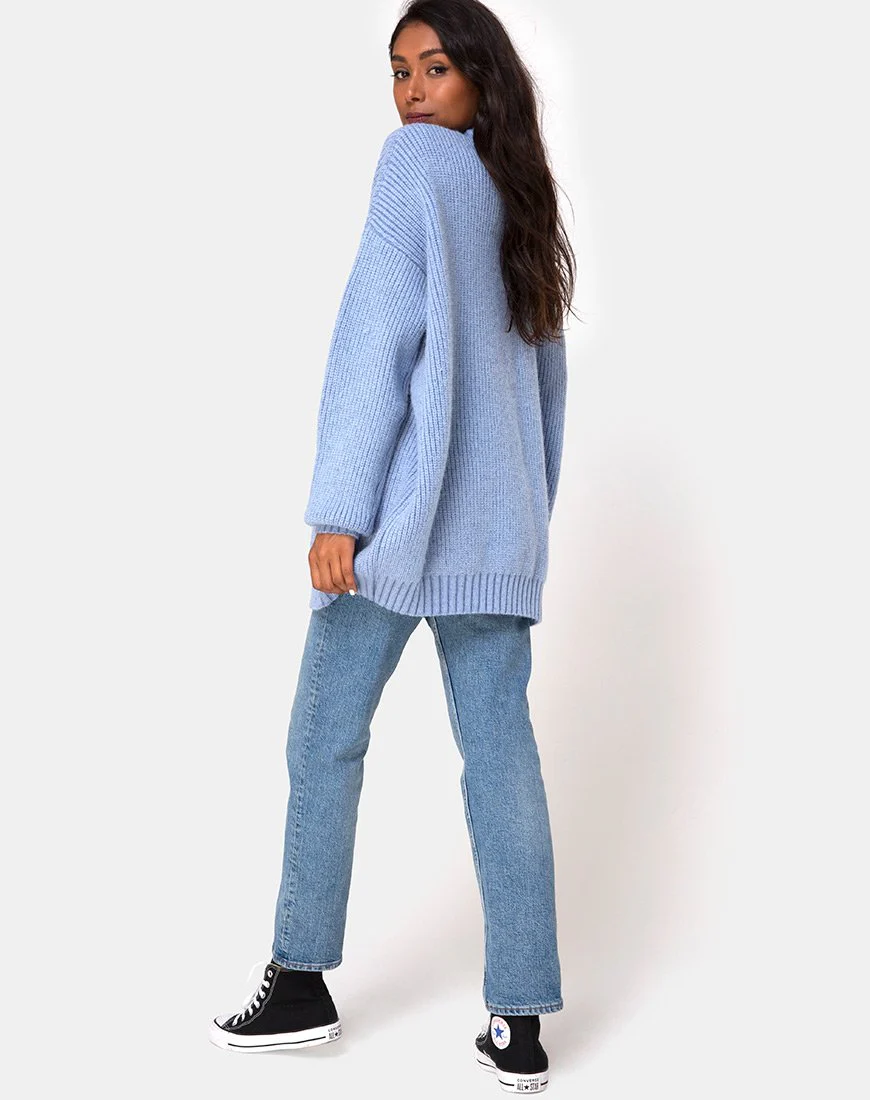 Mody-Pullover aus blauer Rippe - Image 4
