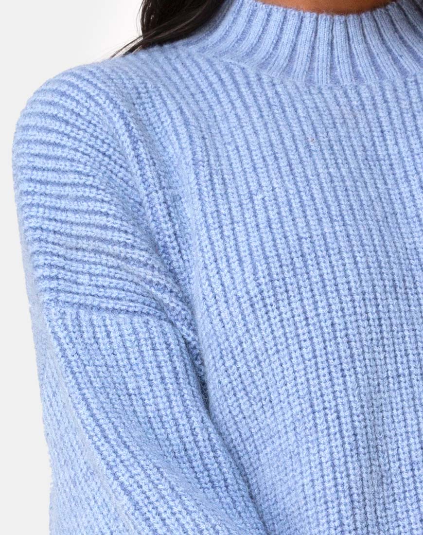 Mody-Pullover aus blauer Rippe - Image 5
