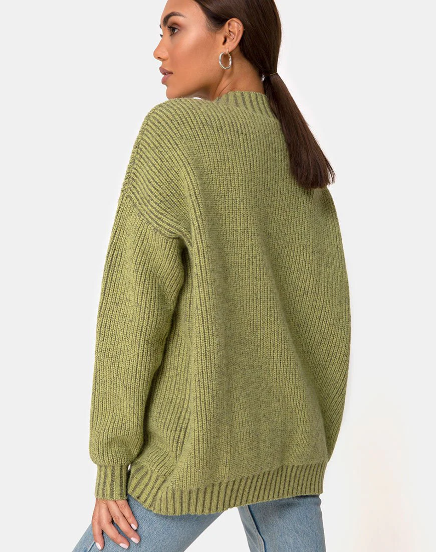 Mody Pullover in Grüner Rippe - Image 3