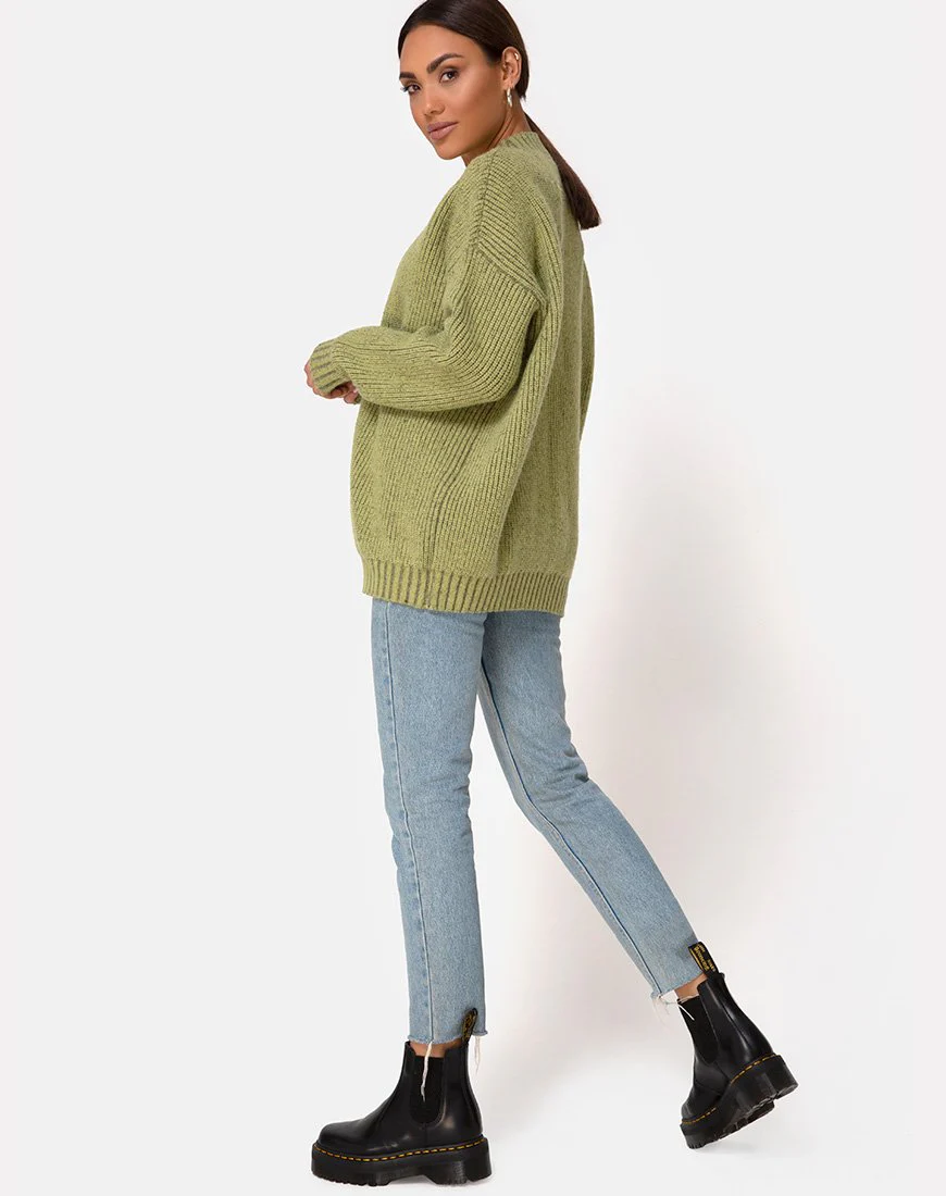Mody Pullover in Grüner Rippe - Image 5