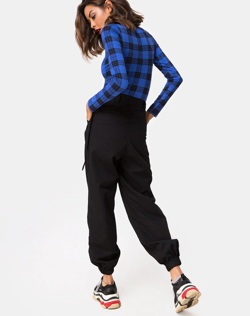 Molaka Hochgeschlossenes Mieder in Tartan Blau - Image 4