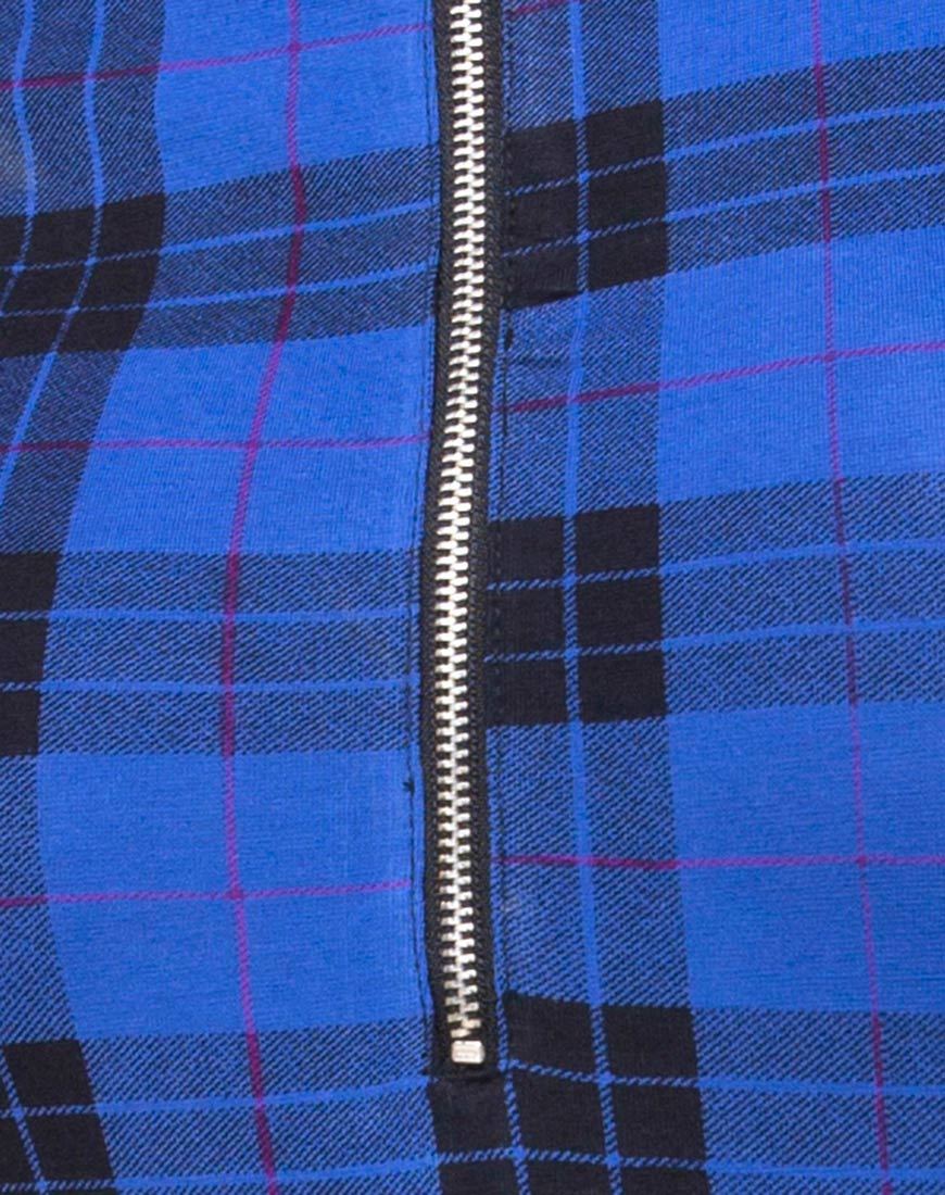 Molaka Hochgeschlossenes Mieder in Tartan Blau - Image 5