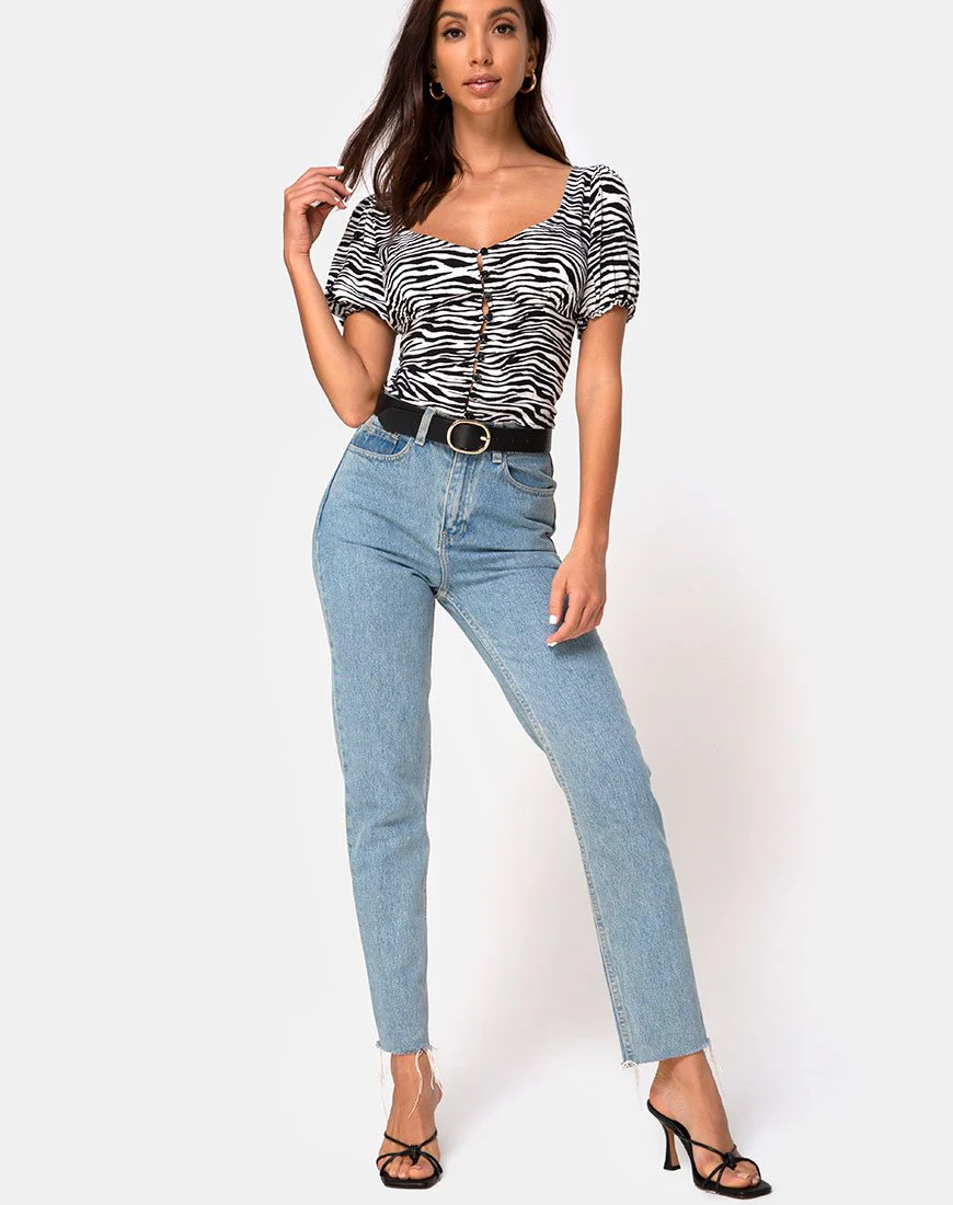Monda Crop Top in klassischem Zebra - Image 3