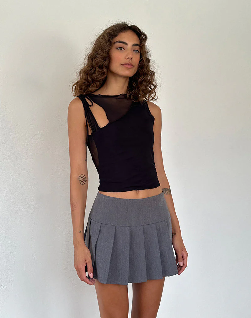 Moni Tie Tank Top aus Mesh Schwarz - Image 4