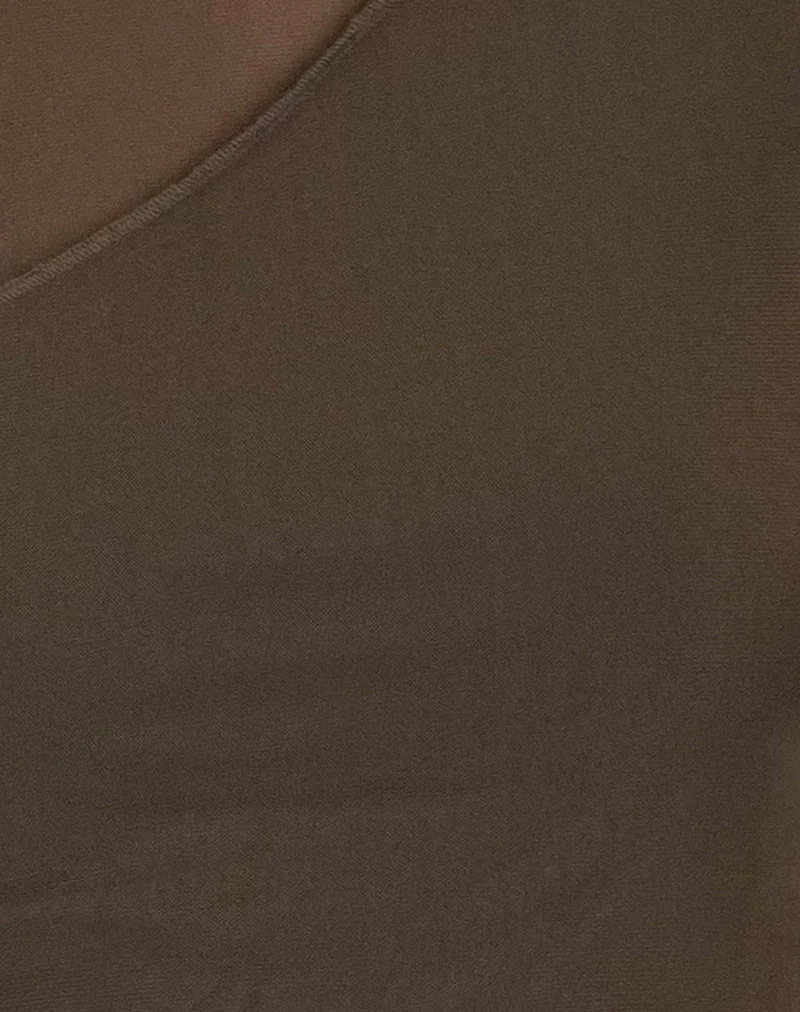 Moni Tie Tank-Top aus Mesh Khaki - Image 6