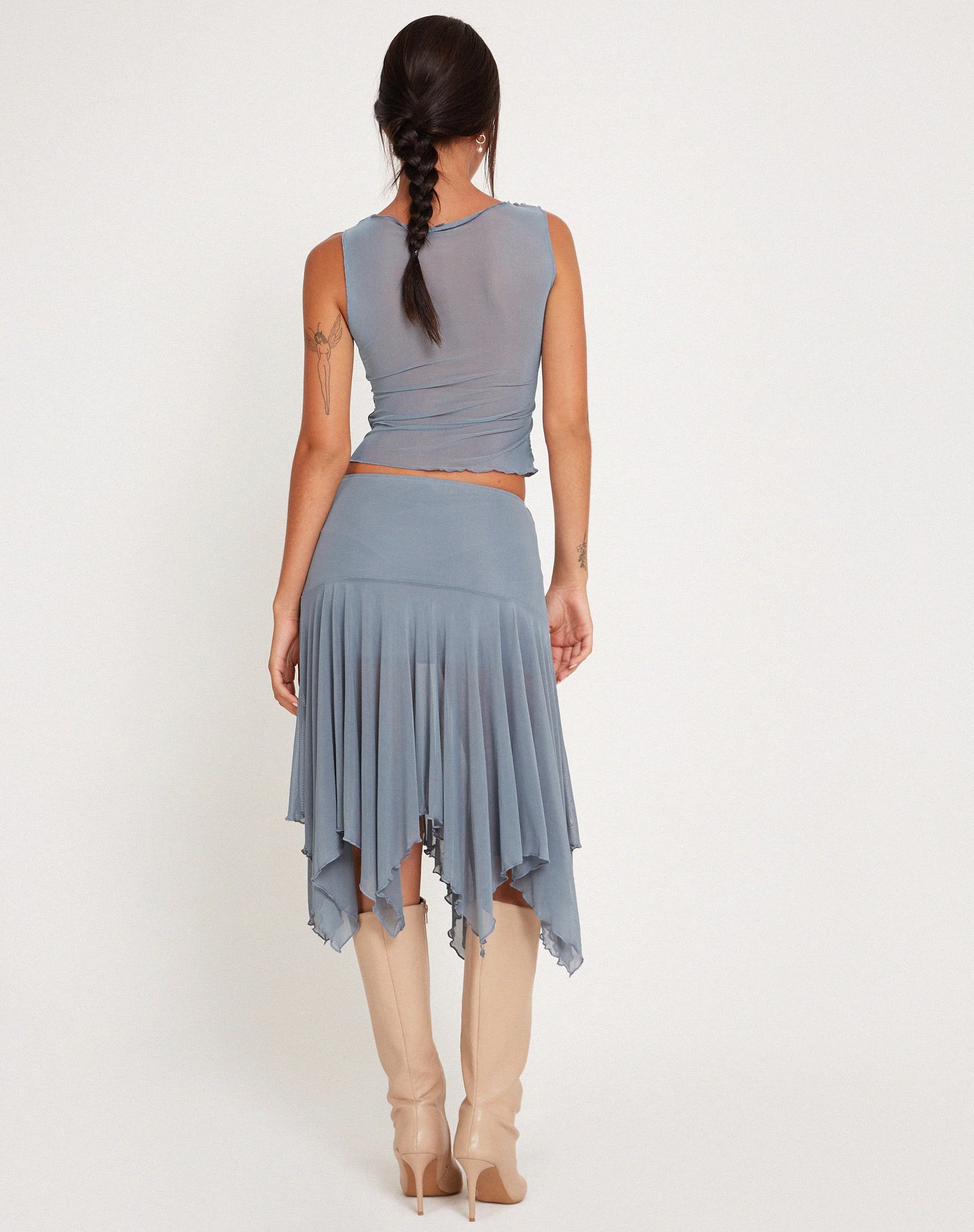 Moni Weste in Blau Grau Mesh - Image 7