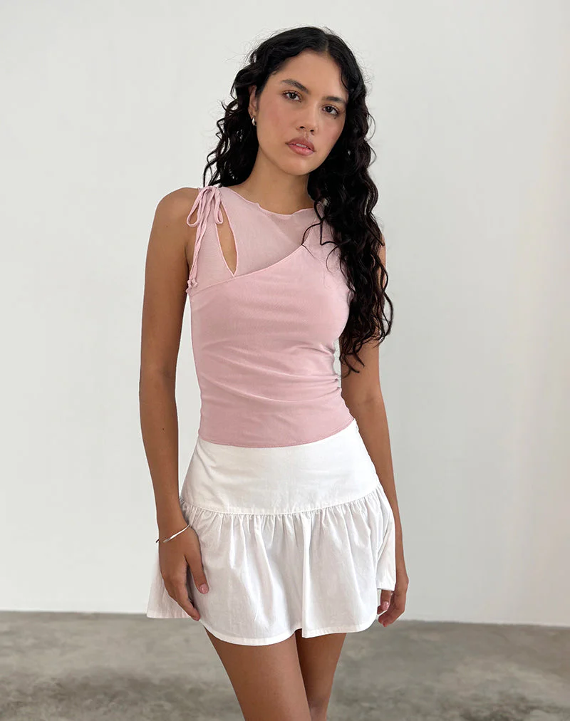 Moni Vest Top in Babyrosa Mesh - Image 3