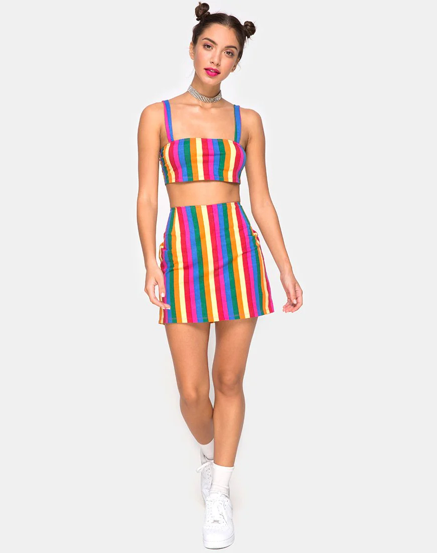 Monira Crop Top in Good Times Stripe X Princess Polly - Image 3