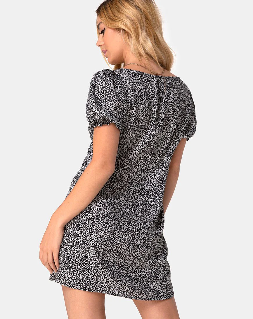 Montero Kleid in Ditsy Leopard Grau - Image 2