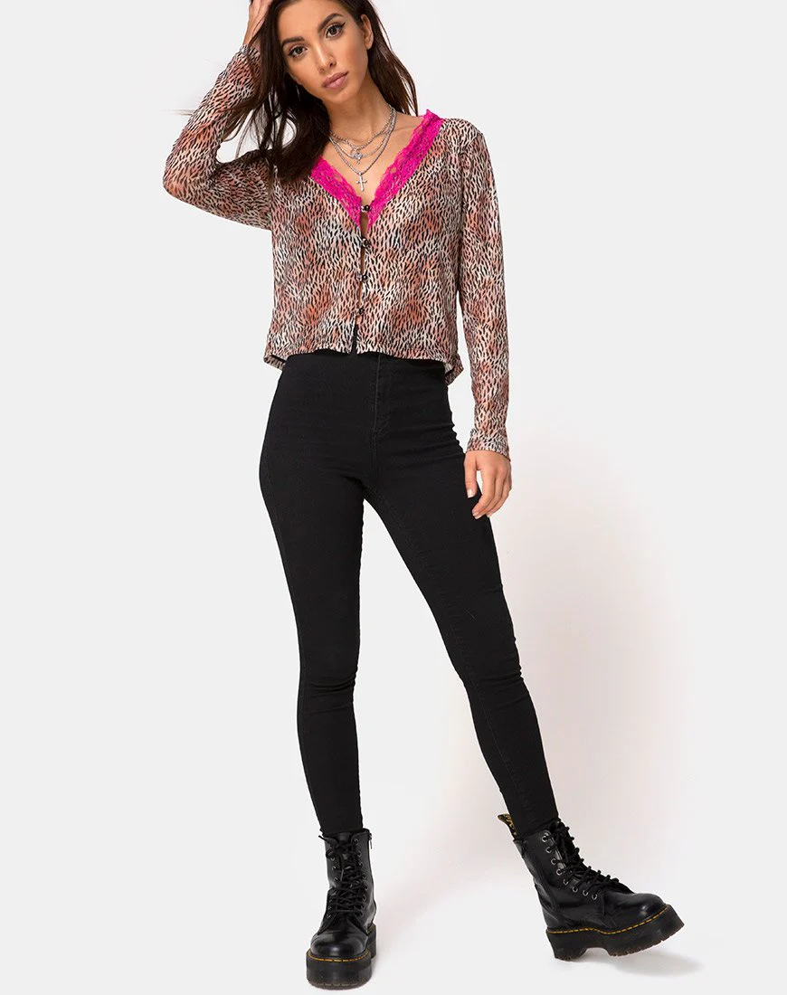 Moqui Top Mini Tiger Mesh mit violetter Spitze - Image 3