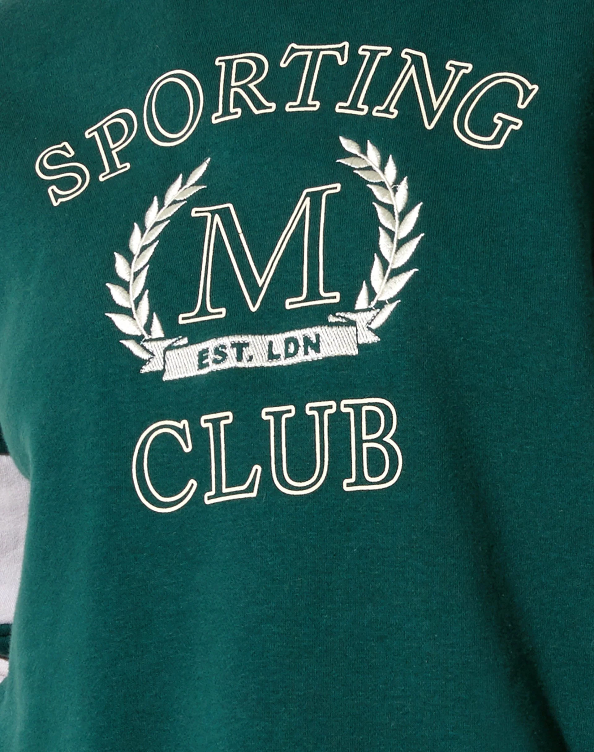 Mora Hoodie in Waldgrün und Winterweiß Sporting Club Mix Embro - Image 6
