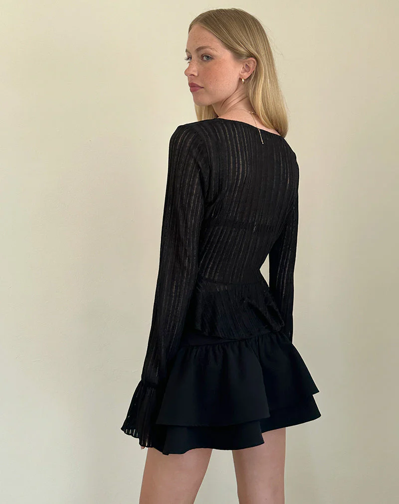 Morgana Flötenstrickjacke in Schwarz - Image 4