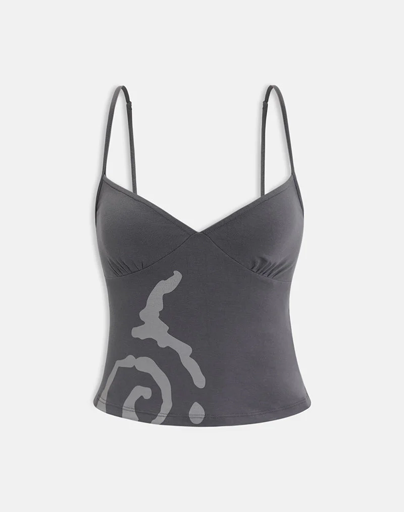 Morty Top in Spiral Charcoal Grey - Image 6