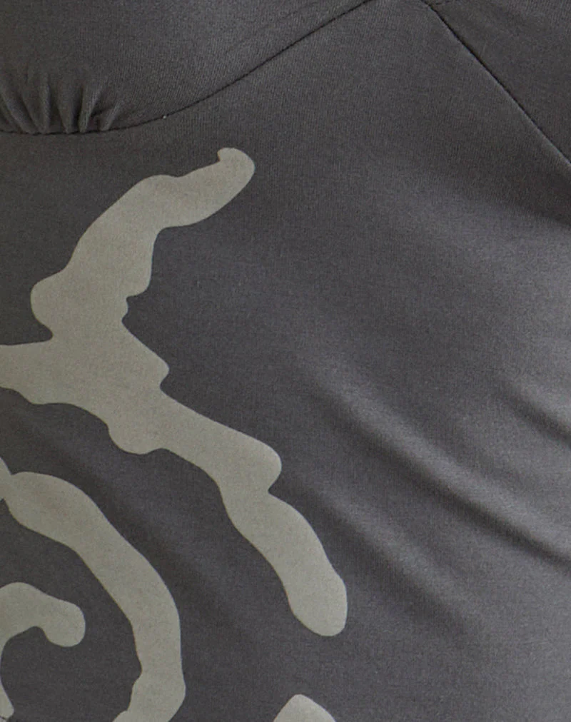 Morty Top in Spiral Charcoal Grey - Image 7