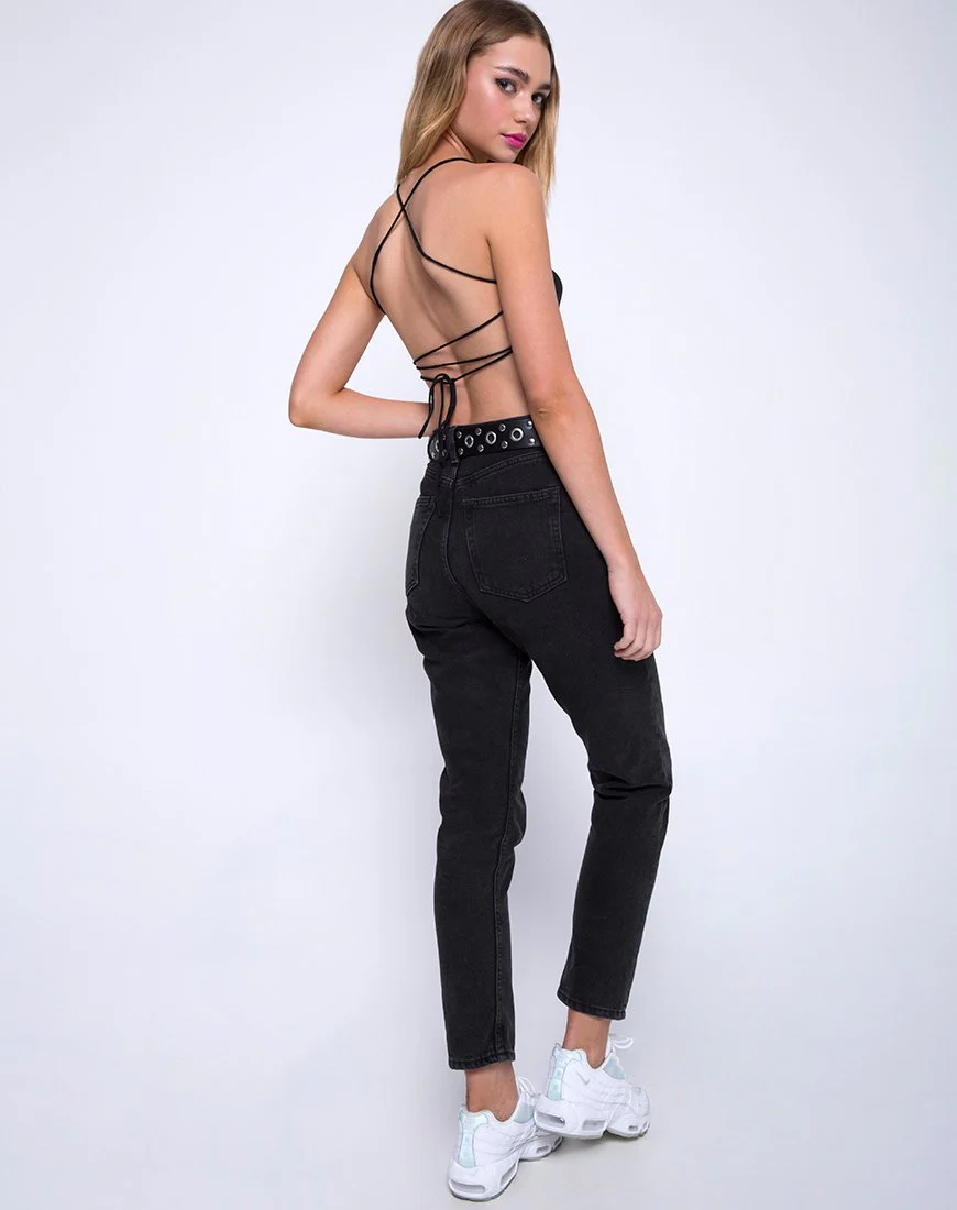 Mosley Cami Top in Satin Schwarz - Image 4