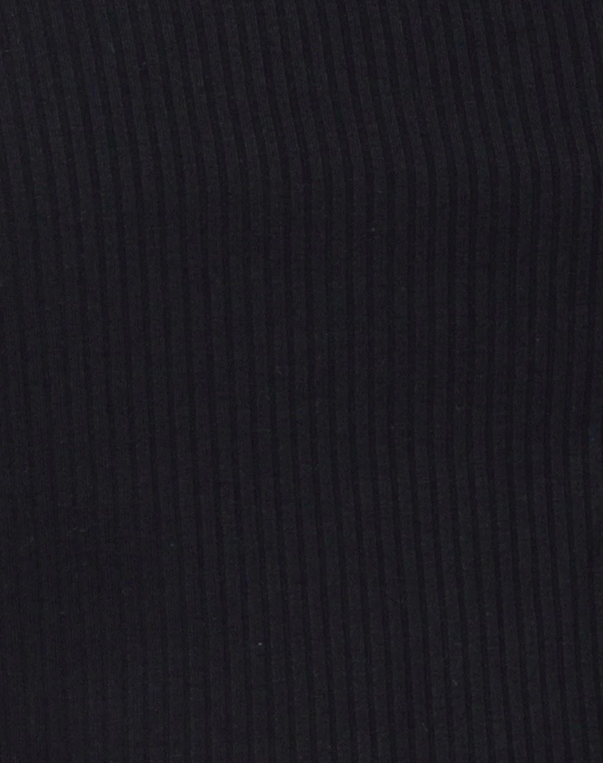 Moss Crop-Pullover aus schwarzer Rippe - Image 5