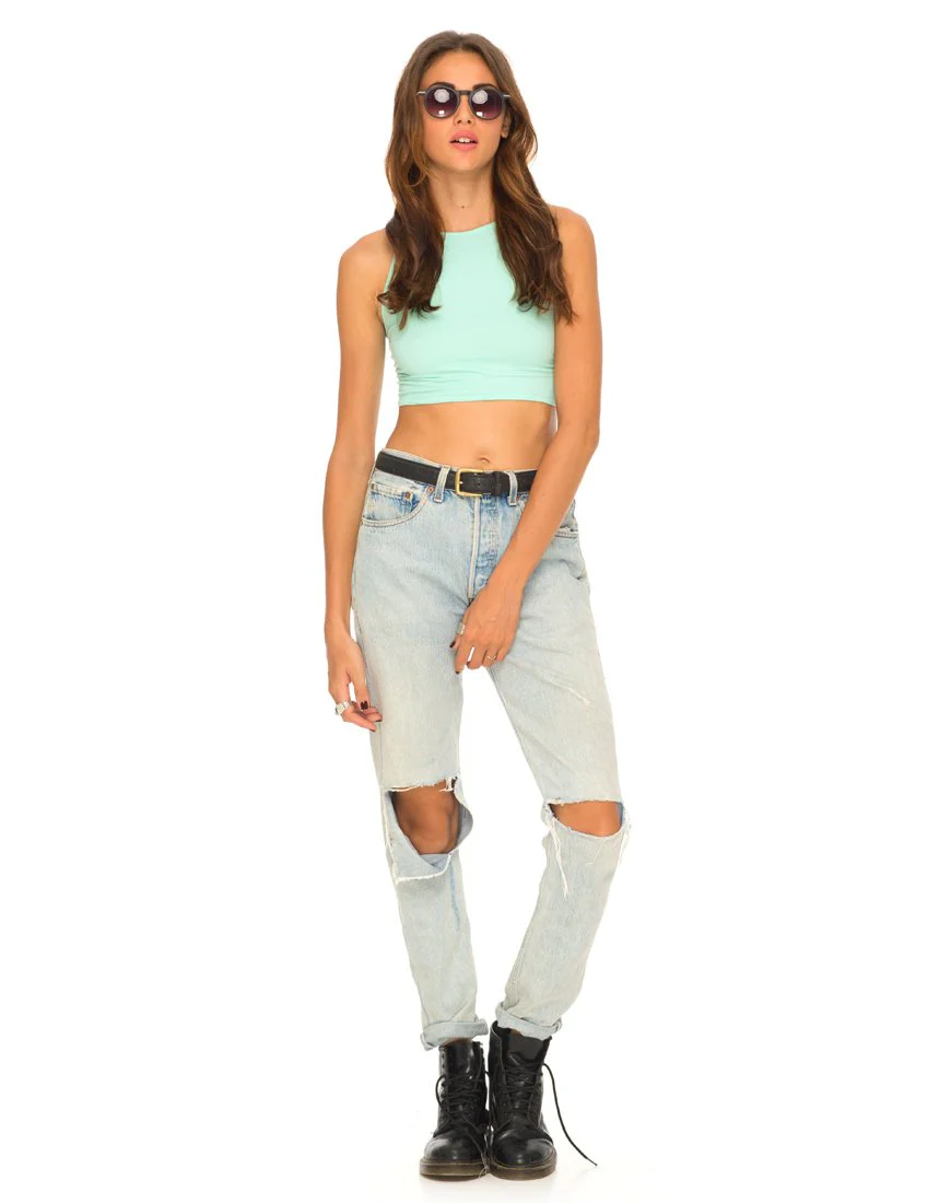 Motel Early Riemchen-Crop-Top in Mint - Image 3