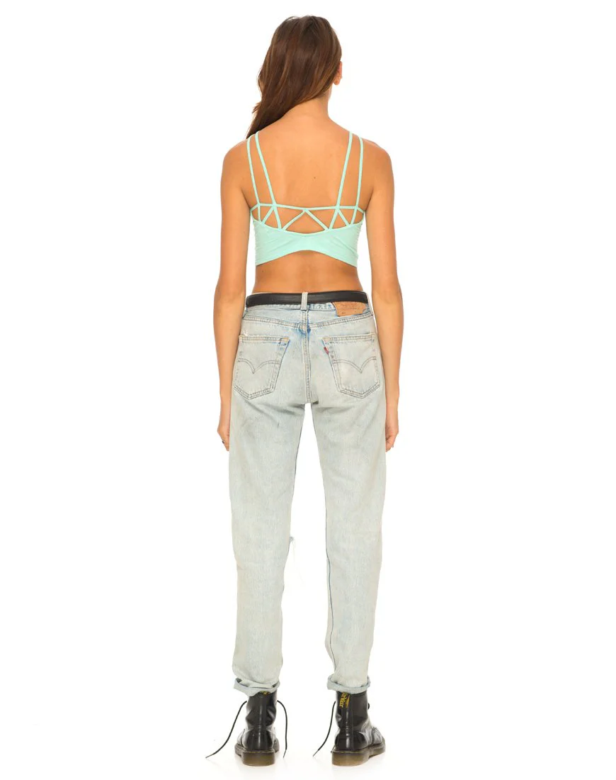 Motel Early Riemchen-Crop-Top in Mint - Image 4