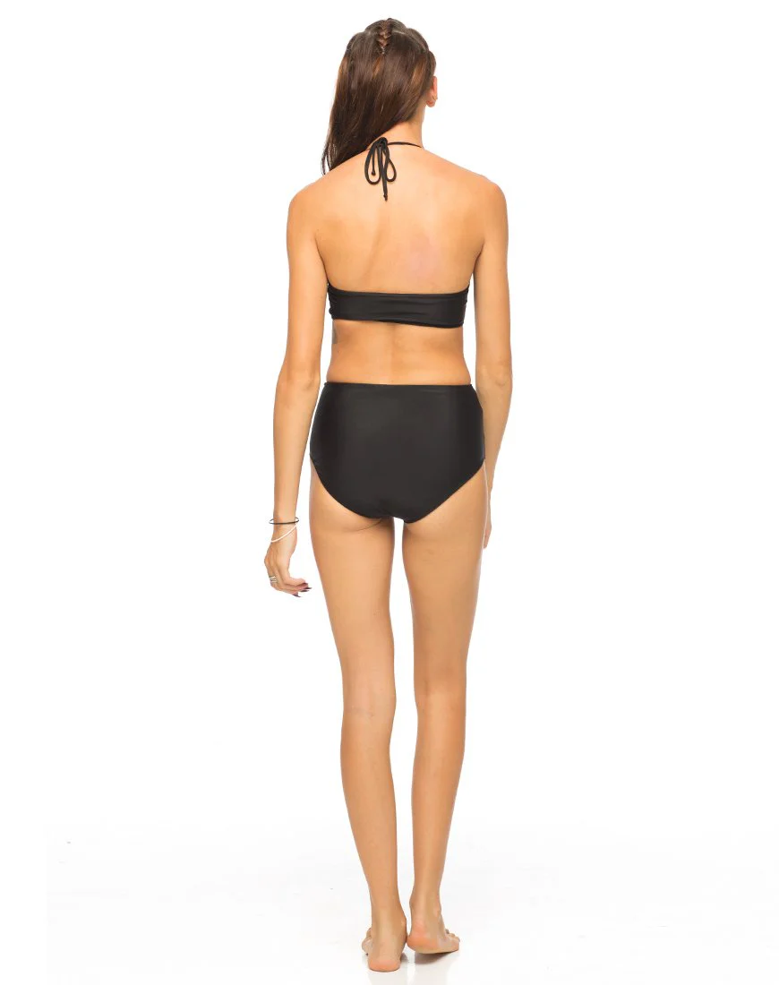 Motel Flux Longline Bikinioberteil In Schwarz - Image 3
