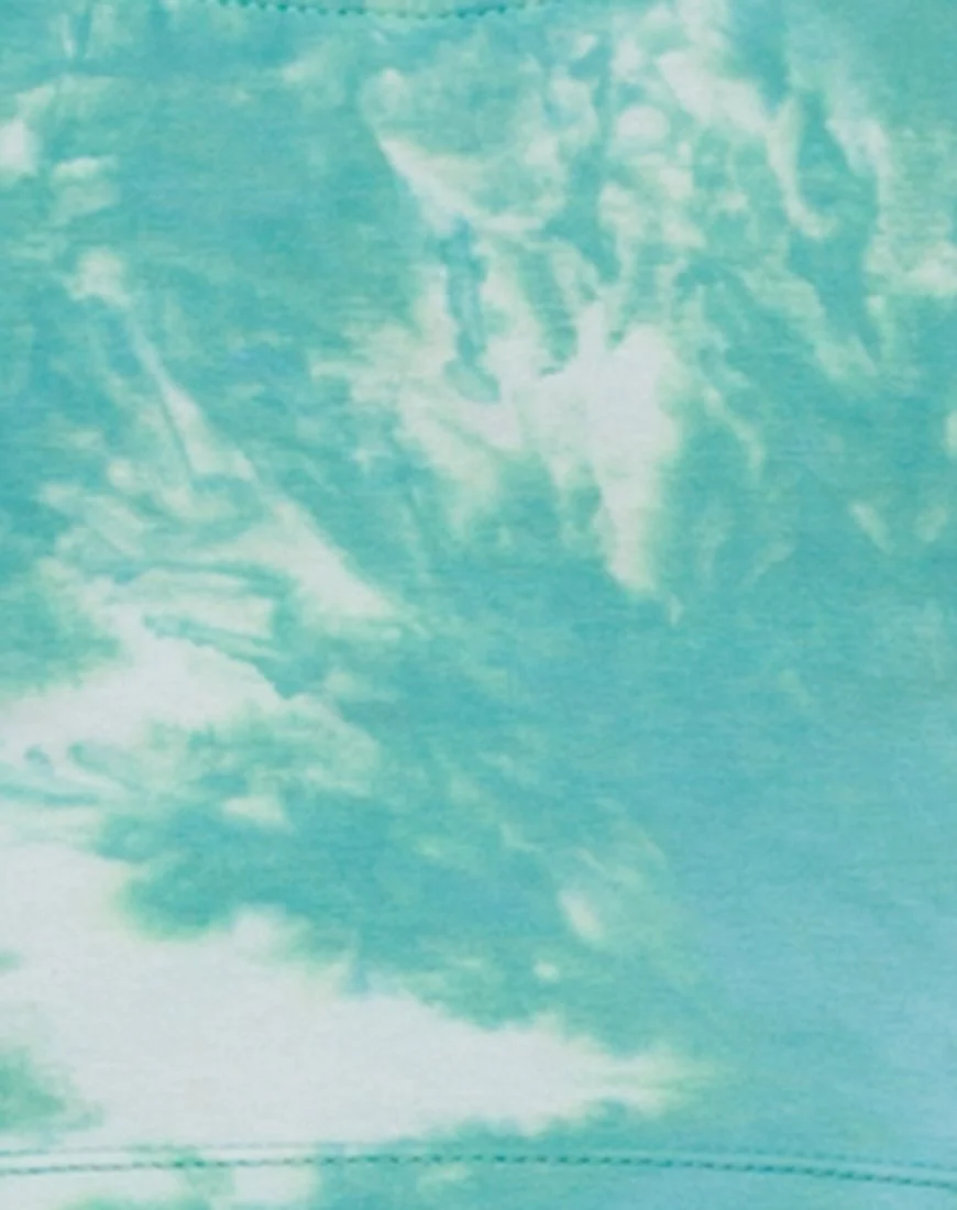 Motel Nel Crop Top Bikinioberteil in Jumputan Tie Dye Pepermint - Image 5