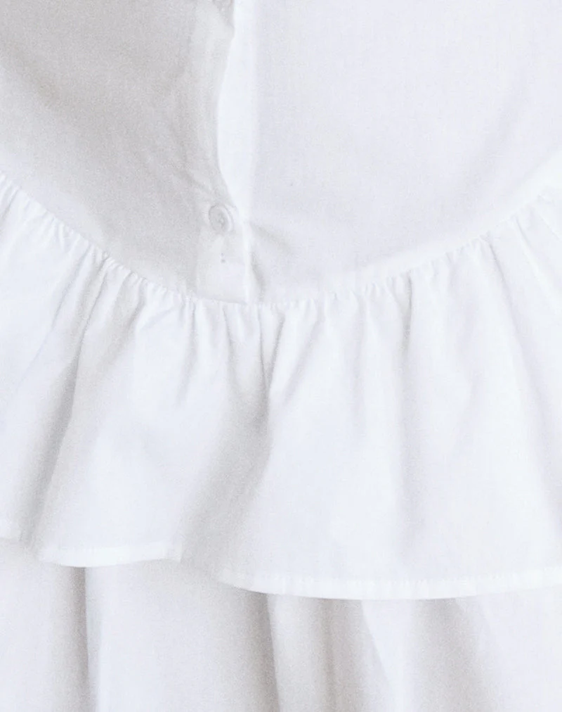 Movan Minikleid mit verlängerter Taille in Weiß - Image 6