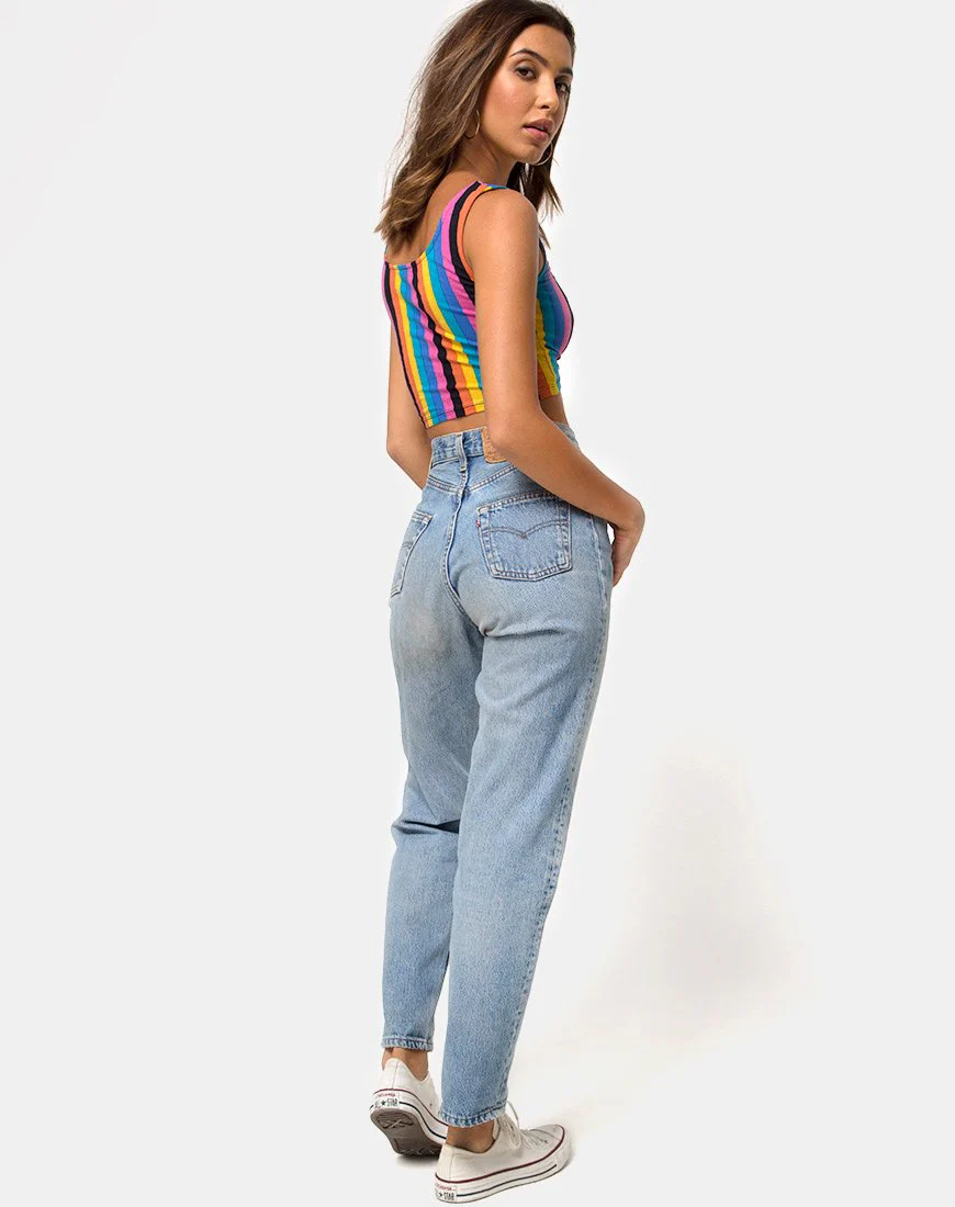Mucell Crop Top in New Vertical Mixed Stripe - Image 4