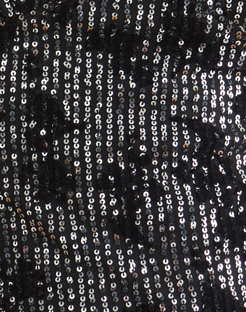 Mulya Cami Top in Floral Sequin Black - Image 6