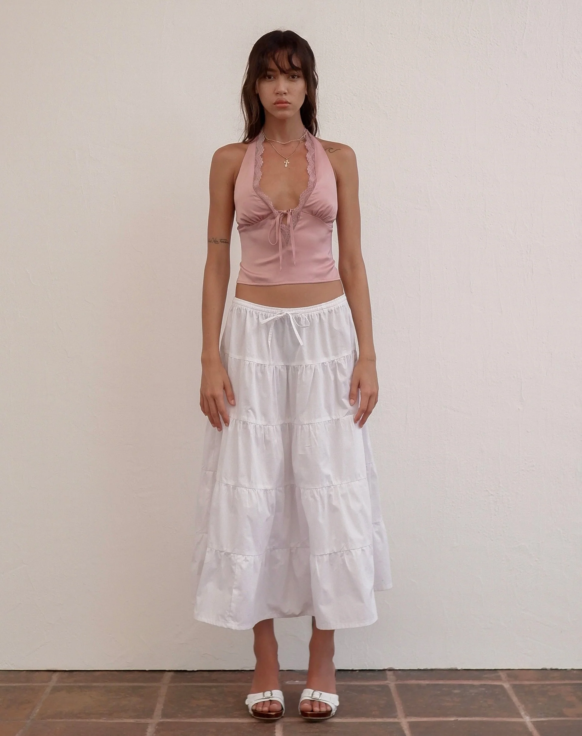 Mutsuki Neckholder-Top in Satin Rosa - Image 5