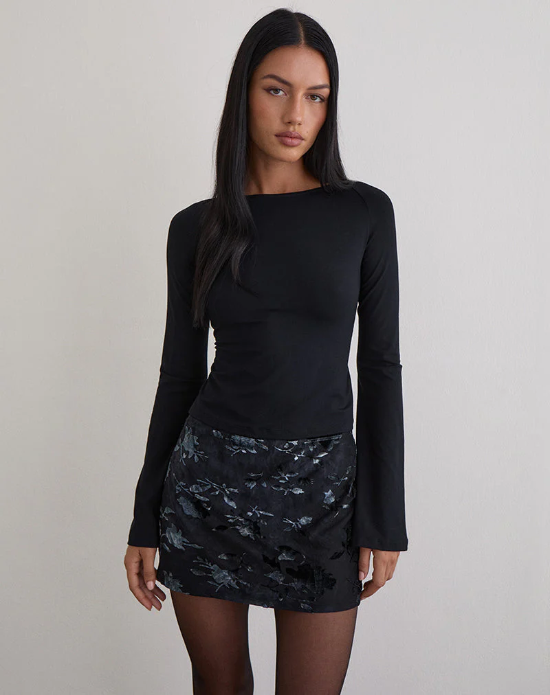 Muzan Langarm-Top aus Jersey Schwarz - Image 4