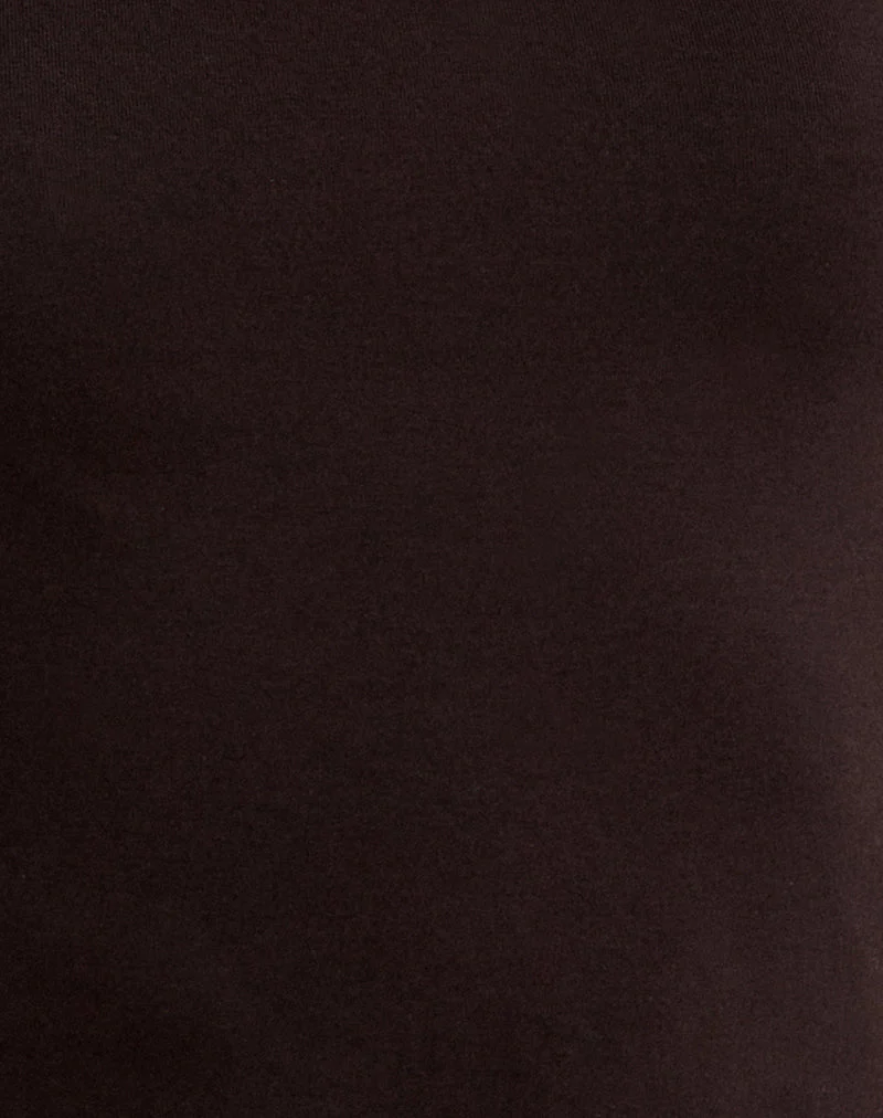 Muzan Long Sleeve Top in Rayon Jersey Chocolate Brown - Image 5