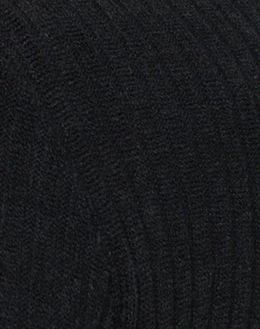 Mya Cutout-Kleid aus Rippenstrick Schwarz - Image 5
