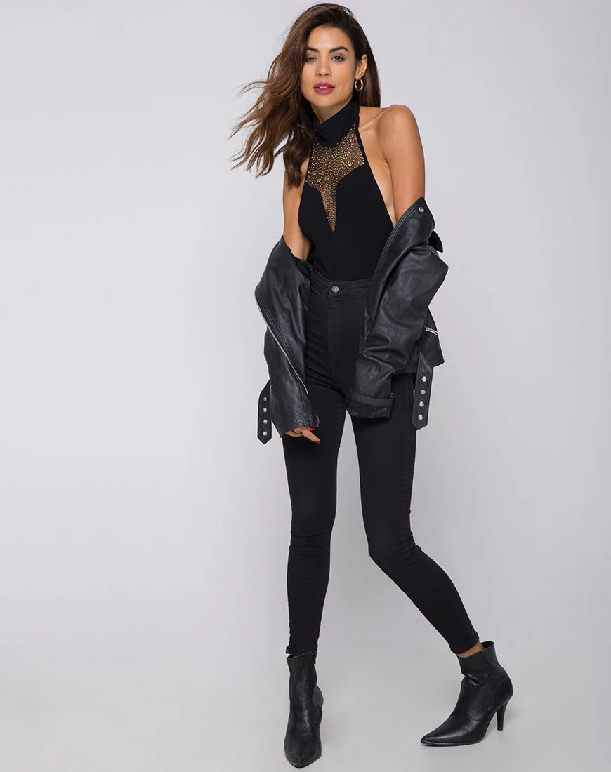 Myla Mieder aus Glitzernetz Animal Black - Image 3