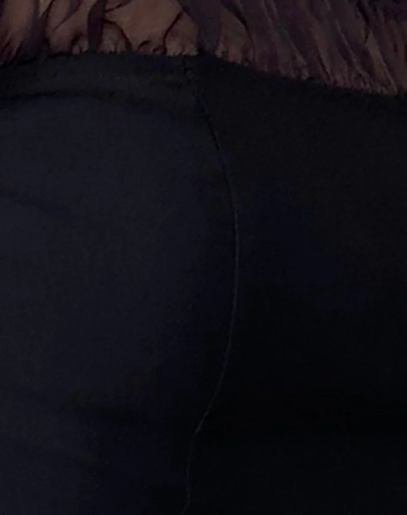 Naaji Chiffon Rüschen Bardot Top in Schwarz - Image 6