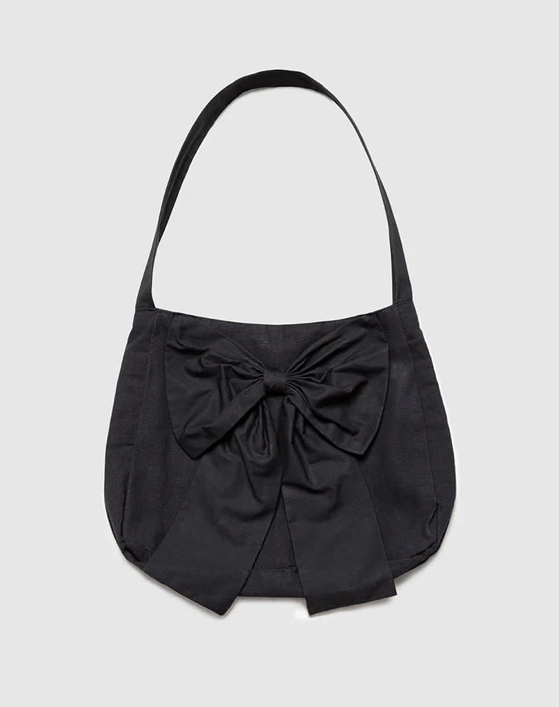 Nagi Tasche in Schwarz mit schwarzer Schleife