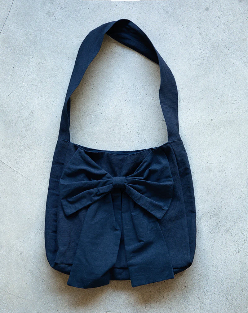Nagi Tasche in Marineblau mit Schleife in Marineblau - Image 2