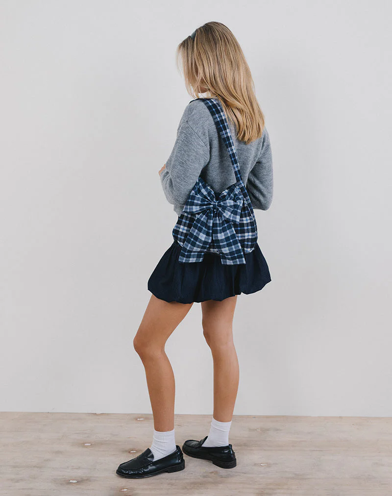 Nagi Tasche in Tartan Dunkelblau - Image 2