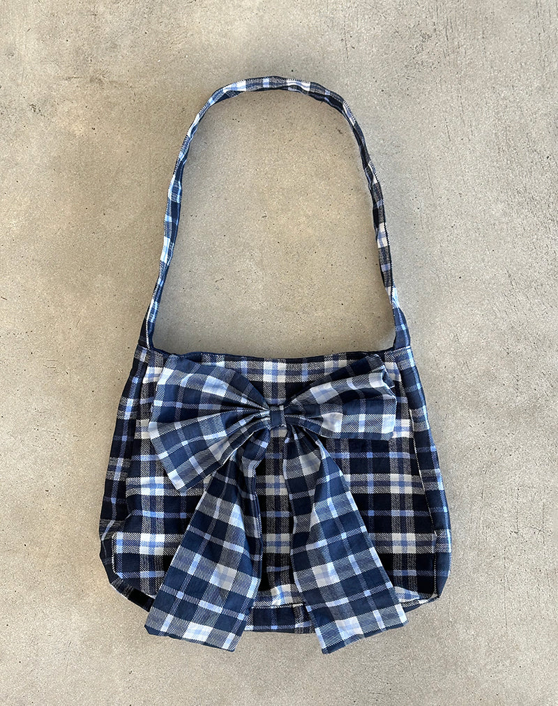 Nagi Tasche in Tartan Dunkelblau - Image 3