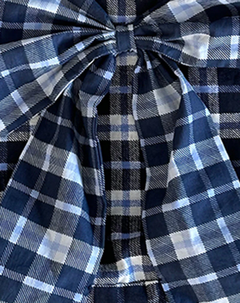 Nagi Tasche in Tartan Dunkelblau - Image 4
