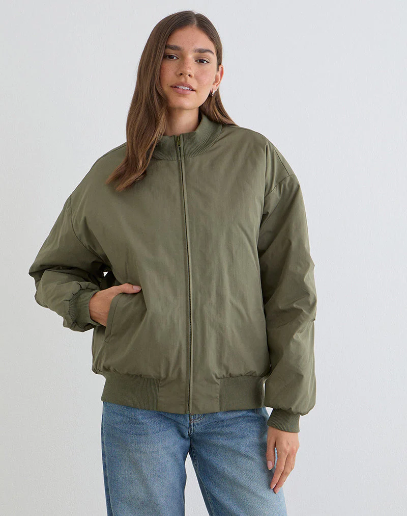 Najora Puffy Bomberjacke in Dunkelgrün