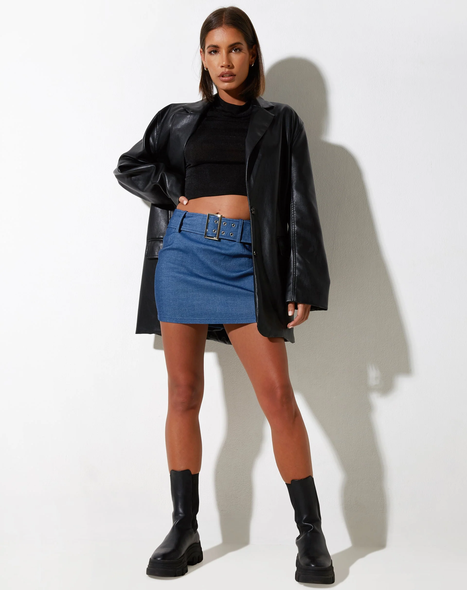 Naka Minirock aus Tailoring Denim